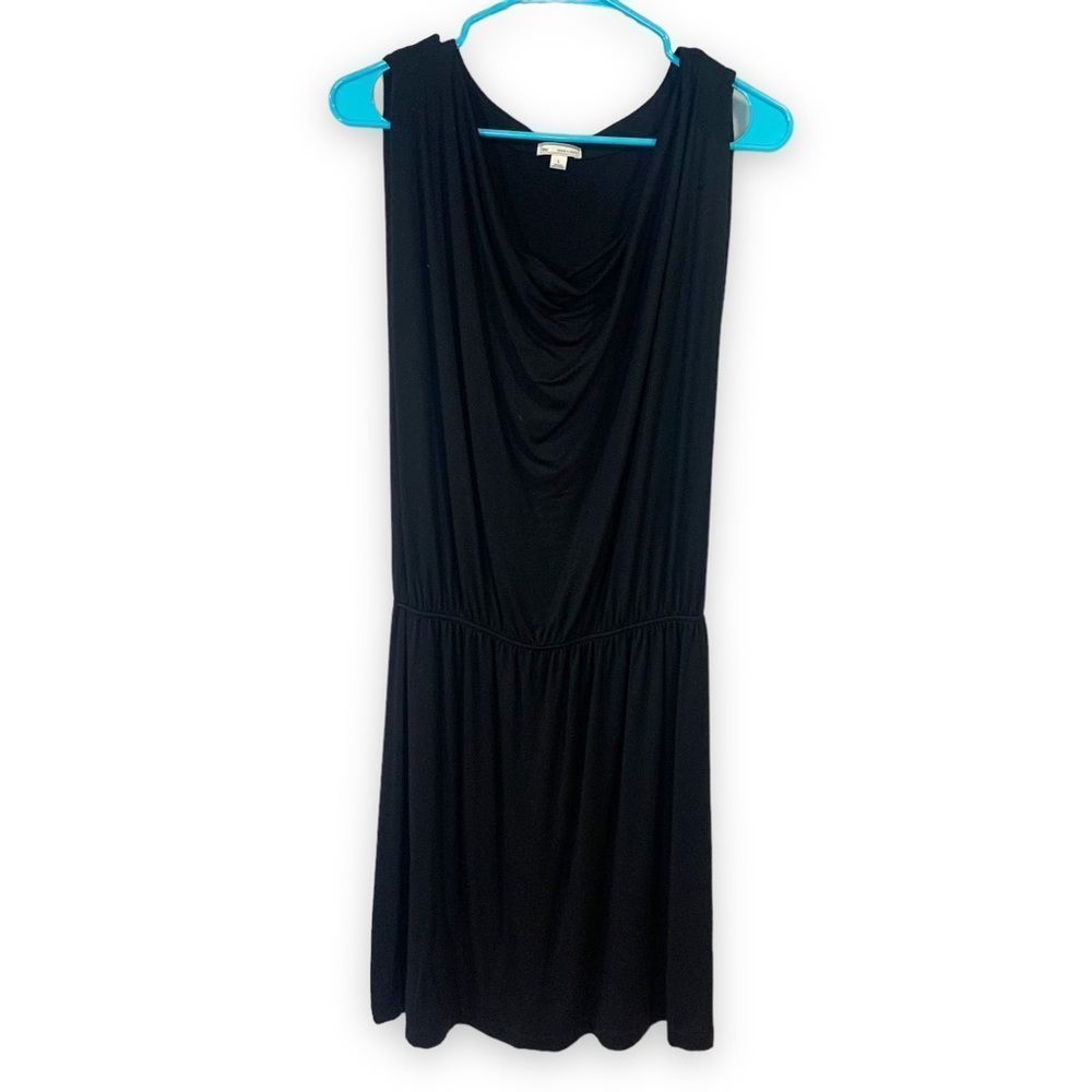 Gap Women's L Black Sleeveless Cowl Neck Blouson Dress Modal Jersey Knit Neutral